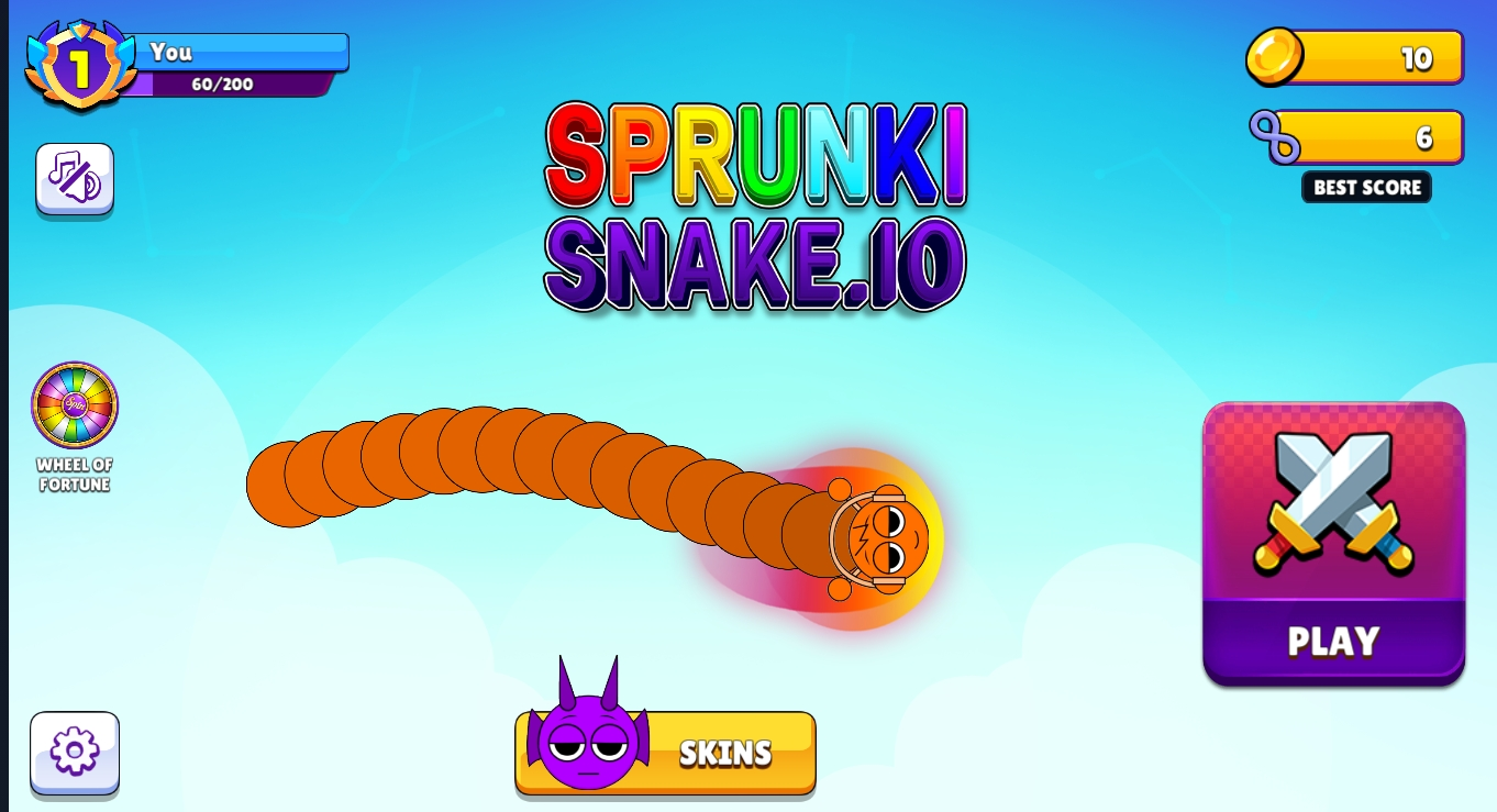 Sprunki Snake gameplay screenshot showing the vibrant game environment